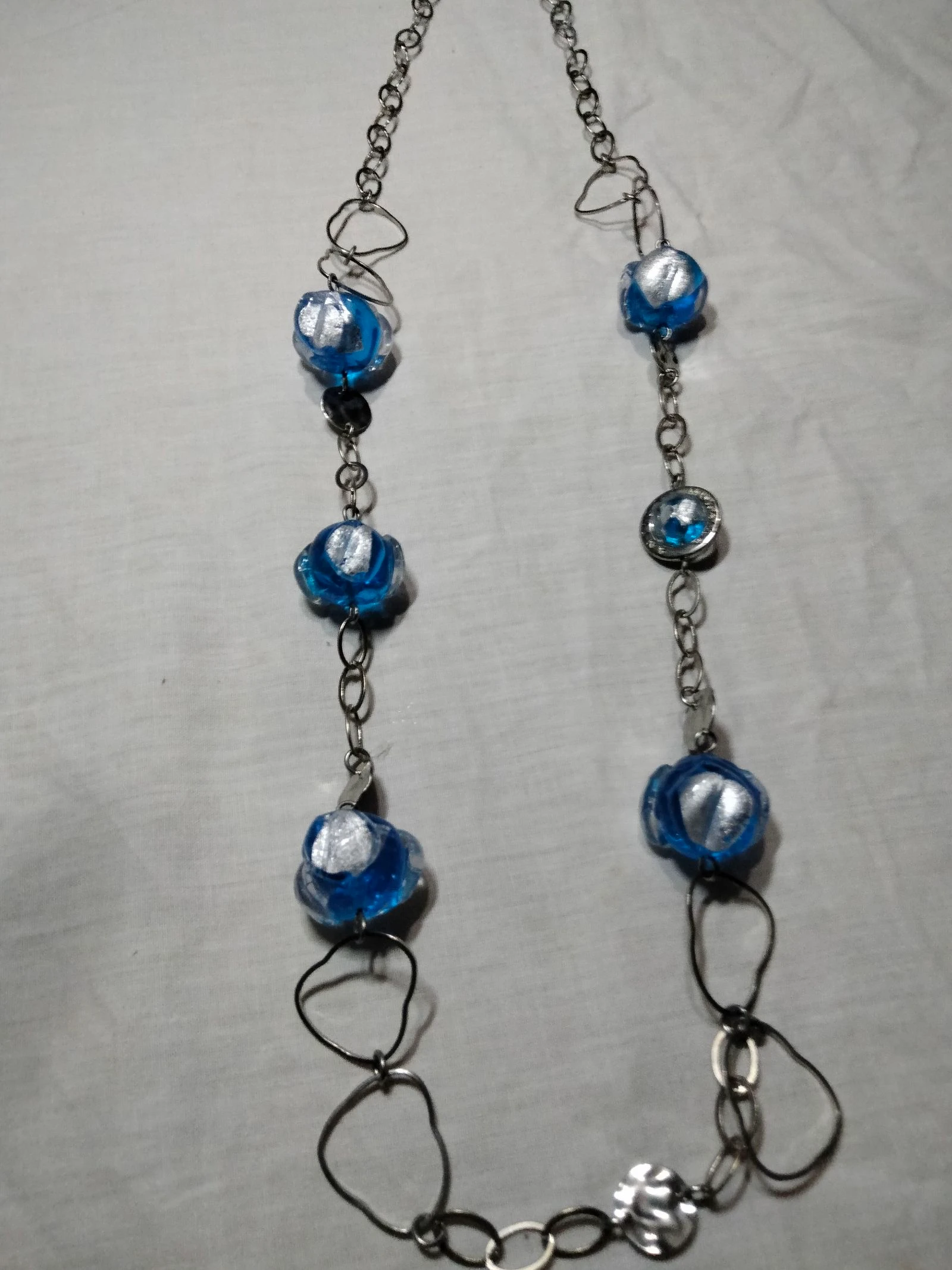 Collar Murano y rodio
